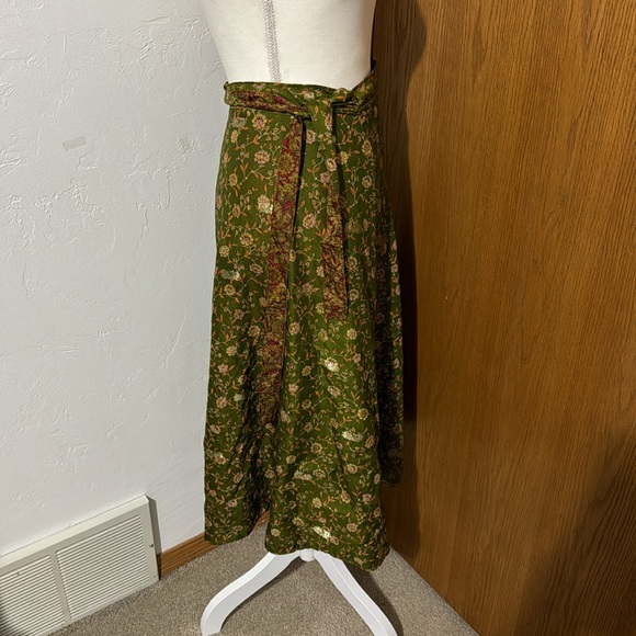 No brand reversible silk boho floral wrap skirt size OS - Picture 2 of 12